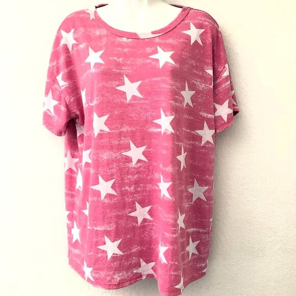 VIAMOR PINK WHITE STAR T-SHIRT - Picture 4 of 11